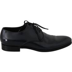 Dolce & Gabbana Elegant Dark Blue Leather Derby Dress Shoes Blue, Blå Color_Blå EU39/US6, Formal Men Shoes, Herre, Lace up, Loafers, Material: 100% Leather, Mokkasiner, new-with-tags, Sko
