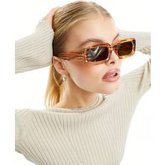 ASOS DESIGN Mid Square Sunglasses - Brown