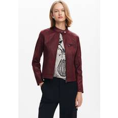 Effen kleur - Midi-jurk Jurken Desigual Bikerjack - Rouge