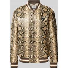 Guess Jackets Guess Bomberjacke mit Animal-Print Modell 'SNAKE BOMBER' in Beige, Größe