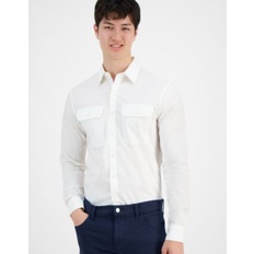 Shirts Michael Kors Men's Military Long Sleeve Button-Front Double-Pocket Shirt White