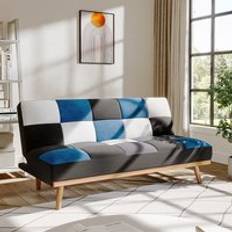 LivingAndHome 3 Multicolour Checkered Sofa