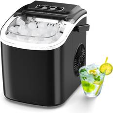 Ice Makers Fooing Ice Machines for Home Countertop Ice Maker with Handle 9 Ice Cubes Ready in 6 Mins, Auto-Cleaning Portable Ice Machines for Home, Black