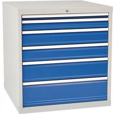 Silver/Chrome Storage Cabinets H1019xB1005xT736mm, lichtgrau/signalblau Lagerschrank