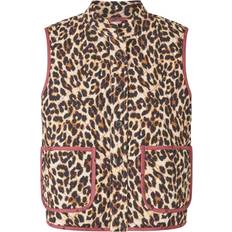 Leopard Västar Lollys Laundry Quiltad Leopardmönstrad Väst - Brun