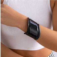 XYLFLY Black Silver Bone Cuff Bracelet Fashions Silver Vintage Thick Cuff Bracelet