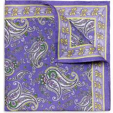 Purple Handkerchiefs Etón Paisley Linen Pocket Square Purple One Size