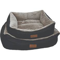 Hugglepets Small 60 Luxury Plush Dog Lounger Black &