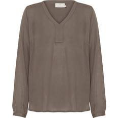 Bruna - Dam Blusar Kaffe Amber Blus - Major Brown