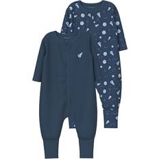 9-12M Pyjama's Name It Sleep Overall 2-Pack - Donker Denim