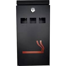 Ashtrays on sale Furnished Outdoor Ashtray Wall Mounted Cigarette Bin Heavy Duty Galvanized Steel Weatherproof Lockable Smoke Ash Tray for Pub Office Restaurant Bar, Black