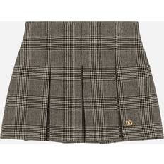 Dolce & Gabbana Grey Skirts Dolce & Gabbana Wool-blend Glen Plaid Skirt With Dg Logo Woman Trousers And Skirts Multicolor