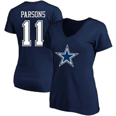 Dallas Cowboys T-shirts Fanatics Women's Micah Parsons Navy Dallas Cowboys Plus Player Name and Number V-Neck T-shirt Navy