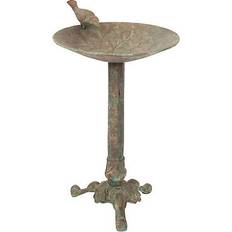 Brown Garden Ornaments Sunnydaze Decor Ivy and Sage Cast Aluminum Metal Bird Bath