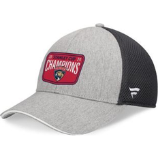 Fanatics Men's Gray/Charcoal Florida Panthers 2024 Stanley Cup Champions Locker Room Meshback Structured Adjustable Hat Gray, Charcoal