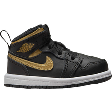 Toddler air jordan 1 Nike Air Jordan 1 Mid TD - Black/White/Metallic Gold