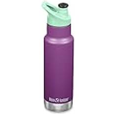 klean-kanteen Vattenflaska för barn – 355 ml rostfritt stål, ny sportkeps, klassisk Narrow, ny smal form, färg: glittrande druva