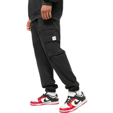 Cargo Trousers - Cotton boohooMAN Elasticated Waist Slim Fit Buckle Cargo Trouser - Black