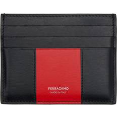 Red Card Cases Ferragamo Black & Red Bicolor Card Holder - NERO. NERO FLAME RED - UNI