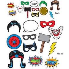 Barato Calcomanías y Decoraciones de Pared Beistle Superhero photo booth props, 12 per package