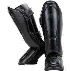 Thai boxing leather shin guards Guardian Noir
