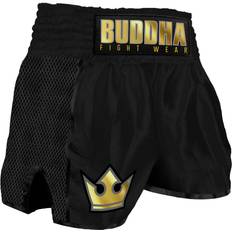 Thai-Boxing-Shorts Buddha Fight Wear Retro Premium Noir