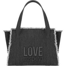 Love Moschino Metal Logo Denim Handbag - Black