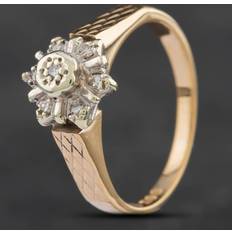 Pre-Owned Vintage Yellow Gold Brilliant Cut Diamond Cluster Ring 4167959