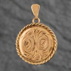 Pre-Owned Vintage 9ct Yellow Gold Round Hand Engraved Locket Loose Pendant 4139979