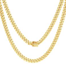 Nuragold Miami Cuban Link Chain Pendant Necklace 5.5mm - Gold