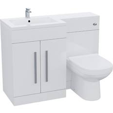 Aric 1100mm Vanity Basin Unit, WC Unit & Debra Back To Wall Toilet