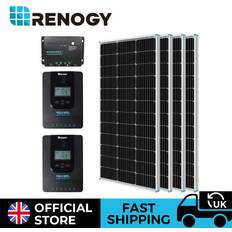 Renogy solar panel kit 100w 200w 400w mono starter 12v w/ charge controller rv