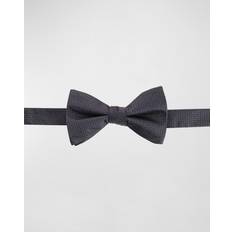 Silk Ties Trafalgar Men's Monte Bello Interlocked Silk Bow Tie Graphite