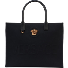 VERSACE 10092041A022621B000 関税送料込 Authentic VERSACE VJC Black Fabric and Leather Trimmed Zip