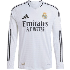 Real Madrid Game Jerseys Adidas Men Real Madrid 24/25 Long Sleeve Home Authentic Jersey