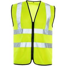 One Size Work Vests Supertouch Hi-Vis Standard Zipped Yellow Vest One