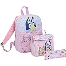 Girls ryggsäck set 3 delar väska set paket med ryggsäck lunchväska och pennfodral tillbaka till skolan gåva, Rosa, En storlek, Ryggsäck