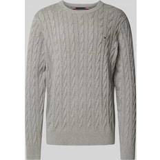 Tommy Hilfiger Cable Knit Crew Neck Jumper GREY HEATHER