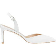 Stuart Weitzman Julia 75 Slingback Pump - Smooth Leather/White