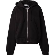 Weekday Essence Boxy Zip Thru Hoodie - Black