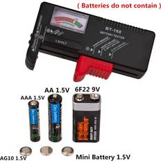 Bt -168 digitalt batteritest aa aaa c d /9v/1.5v batterier universell knappcellebatteri fargekodet måler indikerer volt tester