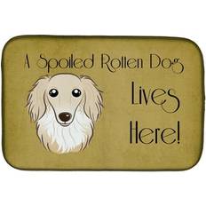 Beige Dish Drainers Caroline's Treasures Longhair Crme Dachshund Spoiled Dog Lives Here Drying Mat 14 x 21 Dish Drainer