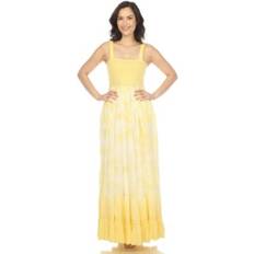 Yellow Dresses White Mark Women's Smocked Ruffle Dress, Yellow