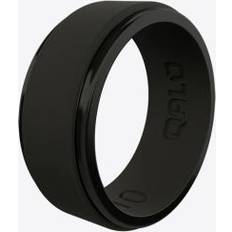 Silicone Rings Qalo Men's Step Edge Silicone Ring, 12, Polished Black