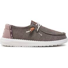 Damen - Mehrfarbig Loafers Hey Dude Halbschuhe Wendy Chambray Boho 40729-001 Braun