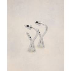 Ami Paris Silver Brass Small de Coeur Hoop Earrings - Silver