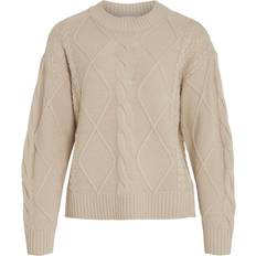 Vila Damen Pullover Vila Zopfstrick Strickpullover