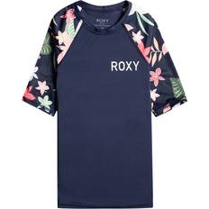 Mehrfarbig UV-Bekleidung Roxy kinder rashguard printed sleeves 3/4 lycra flowers Mehrfarbig