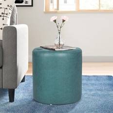 Turquoise Foot Stools Adeco round ottoman Foot Stool