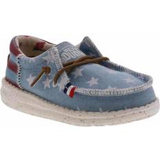 Low Top Shoes Hey Dude Wally Americana Denim Star Toddler Boys' 5-10 Shoe Blue 6 M